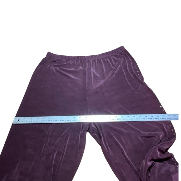 PICADILLY FASHIONS Easy Care Stretch Slinky Flowy Wide Leg Pants High Rise Sz XL - Picture 6 of 11